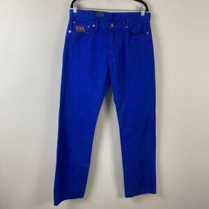 Polo Ralph Lauren 867 Classic Straight Leg Jeans 33x32 Blue Pony Embroidered